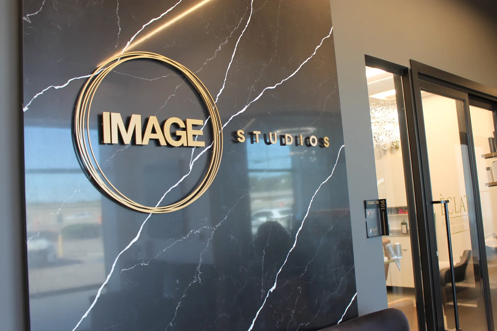 Image Studios marble entrance wall